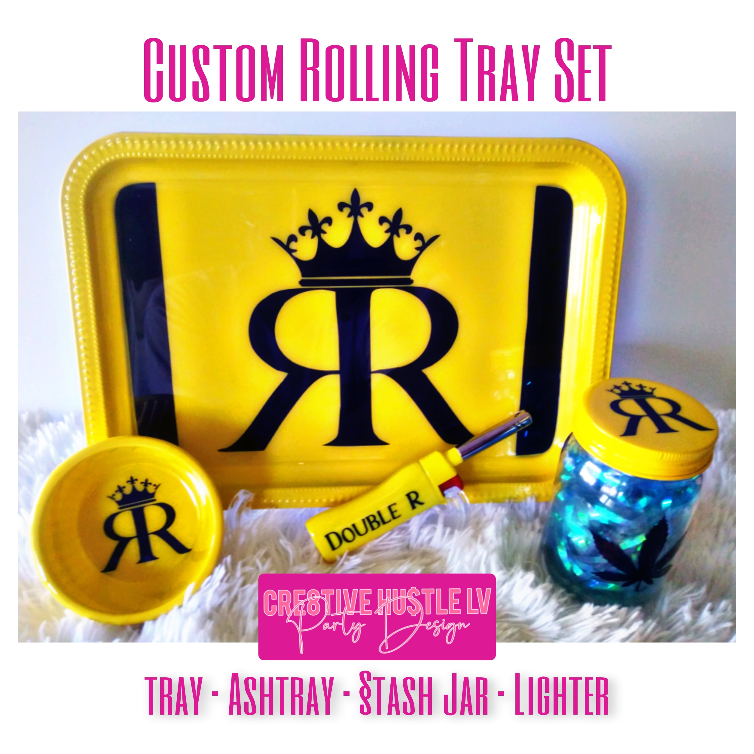 Custom Rolling Tray Set